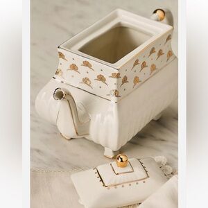 Anthropologie X THE MET White and Gold Serveware Teapot